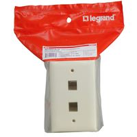 Legrand - On-Q WP3402LA10 2 Port Contractor Single Gang Wall Plate (Pack of 10), Light Almond