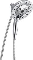 Delta Faucet 5-Spray H2Okinetic In2ition 2-in-1 Dual Hand Held Shower Head with Hose and Magnetic Docking, Chrome 58480-PK