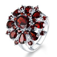 XBKPLO Rings for Women Pomegranate Ruby Diamond Wedding Accessories Jewelry Gift Size 6-10 (8)