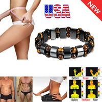 Black Magnetic Bracelet Hematite Stone Therapy Health Care Weight Loss,Energy Bracelet for Men,Health Bracelets for Men,Magnetic Therapy Bracelet