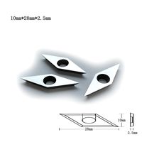FomaSP Diamond Sharp Pointed End Carbide Cutter Inserts (10mm(0.39") X28mm(1.10") X2.5mm(thickness)) Carbide Cutter Inserts for Wood Turning Lathe Tool,Pack of 3