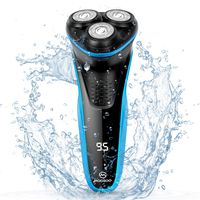 MOOSOO M Electric Shaver for Men Rotary Razor Beard Trimmer Face 3D Rechargeable 100% Waterproof IPX7 USB Groomer Waterproof Wet Dry Cordless Wet and Dry Rotary Shavers for Men， G2
