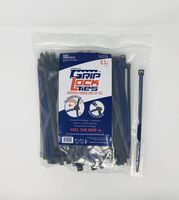 Rubber Lined, Releasable, Heavy-Duty Zip Ties, UV Rated, 8 Inch, Reusable, Black Nylon Zip Ties, Assorted Colors (Blue, Red, Orange) - GripLockTies (100, Blue)