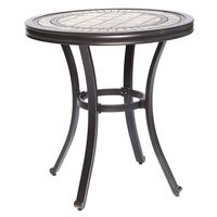 dali Handmade Dining Table Contemporary Round a Tile-Top Design with Heavy-Duty Aluminum Frame 28" Dia x 28.6" Height