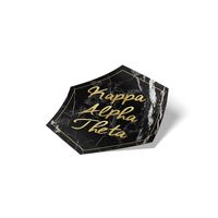 Kappa Alpha Theta Sorority Marble Sticker Decal Laptop Water Bottle Car (Hexagon)