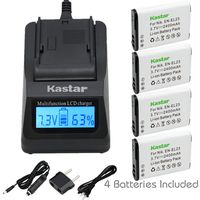 Kastar Ultra Fast Charger(3X Faster) Kit and Battery (4-Pack) for Nikon EN-EL23, MH-67 Work with Nikon Coolpix P600, S810c Digital Cameras