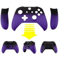 eXtremeRate Soft Touch Top Shell Front Housing Faceplate Replacement Parts with Side Rails Panel for Microsoft Xbox One X & One S Controller (Shadow Purple)