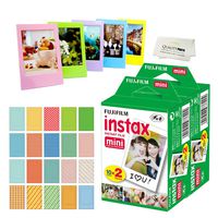 Fujifilm Instax Mini Instant Film (4 Pack = 40 Sheets) for Fujifilm Mini 9 or Mini 8 Camera + 5 Colored Frames + 20 Assorted Colorful Sticker Frames + Microfiber Cloth by Quality Photo