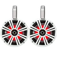 Kicker PowerSports White Weatherproof Tower Enclosures 8" White Marine LED OEM Speakers