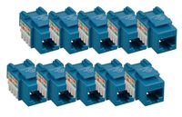 iMBAPrice (10-Pack) Cat6 RJ45 Punch-Down Keystone Jack in (Blue)