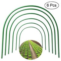 F.O.T 6Pcs(25.6" x 23.6") Greenhouse Hoops,Plant Support Garden Stakes, Rust-Free Grow Tunnel 4.9ft Long Steel with Plastic Coated Support Hoops Frame for Garden Fabric, Plant Support Garden Stakes