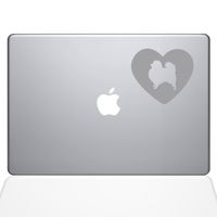 The Decal Guru Heart Pomeranian Decal Vinyl Sticker, 13" MacBook Pro (2016 & Newer Models), Silver (1603-MAC-13X-S)