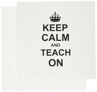 3dRose Keep Calm and Teach on - carry on teaching - Teacher gifts - fun funny humor humorous - Greeting Cards, 6 x 6 inches, set of 12 (gc_157779_2)