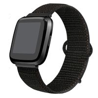 bayite Soft Bands Compatible with Fitbit Versa/Versa 2 Women Men, Breathable Sport Loop Band Replacement Accessories Wristband, Black