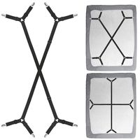 Bed Sheet Fasteners Suspenders Holder Straps - Adjustable Crisscross Elastic Band Fitted Bed Sheet Holder Fasteners Grippers Clip,2pcs/Set Black