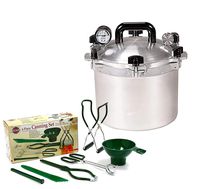 All American 15.5 QT Pressure Cooker Bundle with 1 Rack and Norpro Canning Essentials 6 Piece Box Set