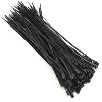100 pcs Black 15 Inches Double Head 50 lbs Zip Cable Tie Wire & Cord Management Nylon Zip Tie