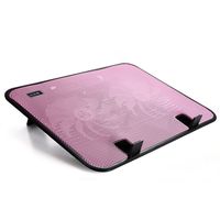 Laptop Cooler, Metal Mesh Surface 2 Quiet Fans 1 USB Ports Lap Desk Air Cooling Pad, Mat for 12" 13" 14" inch (Pink)