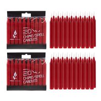 Mega Candles 40 pcs Unscented Red Mini Taper Candle, 4 Inch Tall x 1/2 Inch Diameter, Great for Casting Chimes, Rituals, Spells, Vigil, Witchcraft, Wiccan Supplies, Wax Play & More