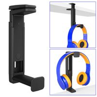 PC Gaming Headset Headphone Hook Holder Hanger Mount, Headphones Stand with Adjustable & Rotating Arm Clamp, Height Adjustable 2 in 1 Design, Universal Fit, Built in Cable Clip Organizer EURPMASK