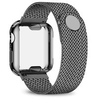 jwacct Stainless Steel Bands Compatible with Apple Watch Band 42mm - with Full Screen Protector for iWatch Series 3/2/1 - Adjustable Metal Magnetic Strap in 8 Classy Colors (Space Gray)