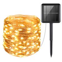 Criacr 100 LED solar string lights, Indoor/Outdoor Waterproof Solar Decoration Lights for Gardens, Home, Dancing, Party, Christmas (Yellow)
