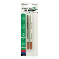 Schmidt 5888 Ceramic Rollerball Metal Tube Refill Fine Point 0.6mm, Green, 2 Pack Blister (SC58103)