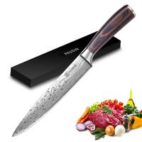 Slicing Carving Knife - PAUDIN Razor Sharp Sashimi Knife, 8 Inch Nonstick Sushi Knife, High Carbon Stainless Steel Kitchen Knife with Ergonomic Handle