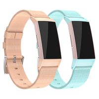 adepoy Compatible with Fitbit Charge 3 Bands for Women Men, Soft Breathable Woven Fabric Adjustable Replacement Wristbands for Fitbit Charge 3/Fitbit Charge 3 Special Edition, LightPink, Cerulean