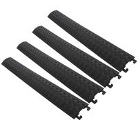 Homend 4 PCS Black Polyurethane Cable Ramp Protective Cover, 2,000 lbs Max Heavy Duty Drop Over Hose Cable Track Protector,Safe in High Walking Traffic Areas -for Outdoor & Indoor (S(Small)- 4Piece)