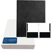 Roaring Spring Embossed 2-Pocket Folders with Prongs.  25/box.  Black only