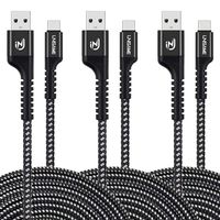 USB C Cable (USB 3.0) UNISAME 3 Pack 10Ft Nylon Braided USB Type C Fast Charging Data Sync Cable for iPad Pro 2018 Galaxy S10 S9 S8 Note 10 9 8 Pixel XL LG G7 V40 Oneplus 6 6T 7 Portable SSD