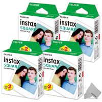 FujiFilm Instax Square Instant Film 4 Twin Pack of 80 Photo Sheets - Compatible with FujiFilm Instax Square SQ6, SQ10 and SQ20 Instant Cameras
