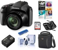 Panasonic Lumix DC-FZ80 Digital Point & Shoot Camera - Bundle with 16GB SDHC Card, Camera Bag, Cleaning Kit, Memory Wallet, Card Reader, PC Software Package