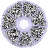 Supla Open Jump Rings 4mm 5mm 6mm 7mm 8mm 10mm 21 Gauge and 19 Gauge,Lobster Claw Clasp 12 x 7mm for jewlery Making findings (Dull Silver)