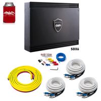 Wet Sounds Sinister SDX6 6-Channel Amplifier & Stinger 3-Meter 4-Gauge Amplifier Wiring Kit w/RCAs