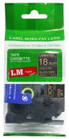 1/Pack LM Tapes - Premium 3/4" Gold Print on Black Label Compatible with Brother TZe-344 P-Touch Tape and Comes with a Great Tape Color/Size Guide for Easy reordering. 18mm 0.7 Laminated