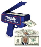 NinoStar Donald Trump Money Gun | Keep America Great 2020 Re-Election Cash Spray| Rain Money Shotter | Pack of 100 Presidential Dollar Bill + Free Bonus 2020 Car Air Fresh