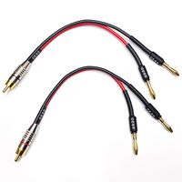 CESS-024-6i Banana Plugs to RCA Cable 6-inch, Phono Banana Speaker Cable, 2 Pack