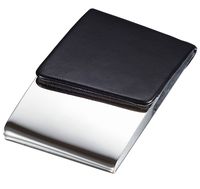 Visol Delhi Black Leather High Polish Mirror Finish Business Card Case (V626B)