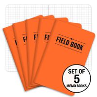 Field Notebook - 3.5"x5.5" - Orange - Graph Memo Book - Pack of 5