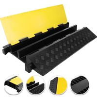 Happybuy Large 2-Channel Cable Protectors Rubber Cable Ramps 66000lbs per Axle Capacity Protective Cable Wire Cord Ramp Driveway Rubber Traffic Speed Bumps Cable Protector (2-Channel, 1Pack-66000Lbs)