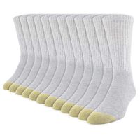 Gold Toe Men's Cotton Crew 656s Athletic Sock, Grey Heather, Shoe Size: 6-12.5
