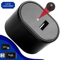Swifton Mini Spy Camera - USB Charger Camera 1080P HD - Motion Detection Small Hidden Camera - Includes 32GB Micro SD Card - Black