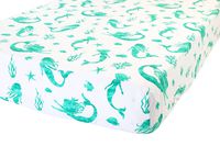 ADDISON BELLE 100% Organic Cotton Fitted Crib Sheet Premium Baby Bedding - Soft, Breathable & Durable (Mermaid)