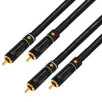 4 Foot - Audiophile High-Definition Audio Interconnect Cable Pair Custom Made by WORLDS BEST CABLES - Using Mogami 2497 Wire and Eminence Gold Locking RCA Connectors