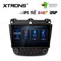 XTRONS Android 9.0 Car Stereo Radio Player 10.1 Inch IPS Touch Screen GPS Navigation Built-in DSP Bluetooth Head Unit Supports Full RCA Output Backup Camera WiFi OBD2 DVR TPMS for Honda Accord