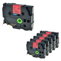 NineLeaf Replacement P-Touch Laminated Label Tape Compatible for Brother TZ-441 TZe-441 TZe441 Labelling (3/4" X 26.2', 18mm x 8m, Black on Red) 6PK