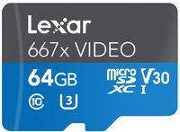 Lexar Professional 667X Video 64GB MicroSDXC UHS-I Card