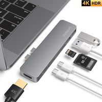 dodocool USB C Hub Adapter for MacBook Pro 2018/2019/2017/2016, MacBook Air 2018/2019, 4K HDMI, SD/TF Card Reader, Thunderbolt 3 100W PD 5Gbps, USB-C 5Gbps Data Port, and 2 USB 3.0 Ports
